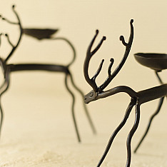 Ahou | Wrought Iron ~ Deer Lamp Holder (Set of Two)
