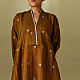 shop Jamdani - Handloom Cotton Brown Dress