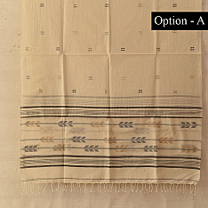 Aamaya . आमाया | Handloom Soft Cotton Jamdani Stole (Two Options) - Off White