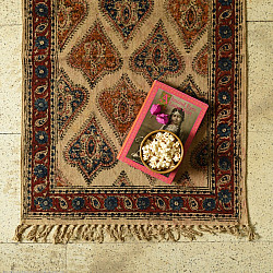 A finite infinity ❧ Kalamkari Natural Color Dhurrie ( 2 X 3 Feet)