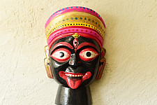 Handmade Wooden Table Top / Hanging Kali Mask