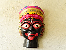 Handmade Wooden Table Top / Hanging Kali Mask