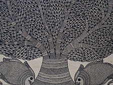 Aripan | Madhubnai Painting - Tree of life Kalp Vriksh