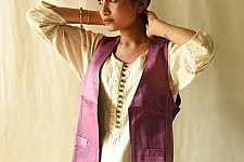 Mashru & Denim Jacket | Reversible Purple Jacket