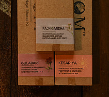 Sugandh ☘ Rajnigandha + Gulabari + Kesariya ~ Incense Sticks Handcrafted With Natural Herbs ( Set of Three )