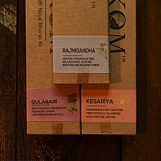 Sugandh ☘ Rajnigandha + Gulabari + Kesariya ~ Incense Sticks Handcrafted With Natural Herbs ( Set of Three )