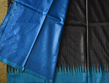 Kamakshi | Pure Tussar Silk Black Saree