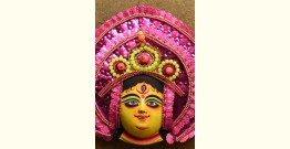 Mukhauta . मुखौटा : Handmade Chhau Mask - Durga ( Pink)