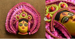 Mukhauta . मुखौटा : Handmade Chhau Mask - Durga ( Pink)