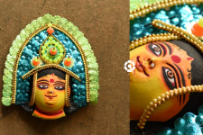 Mukhauta . मुखौटा : Handmade Paper Mache Chau Mask - Durga 