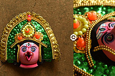 Mukhauta . मुखौटा : Handmade Paper Mache Chhau Mask - Ganesha