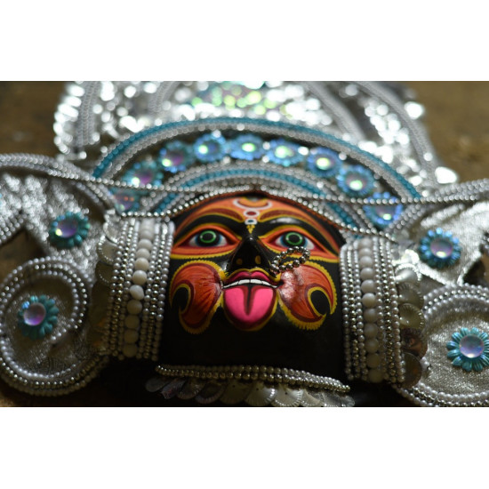 shop handmade chhau mask from bangal - Kaali