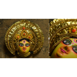 Mukhauta. मुखौटा ~ Chhau Mask ~ Durga (Big / Golden)