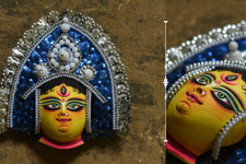 Mukhauta. मुखौटा ~ Chhau Mask ~ Durga (Blue)