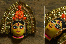 Mukhauta. मुखौटा ~ Chhau Mask ~ Durga (Golden)