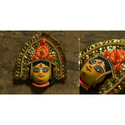 Mukhauta. मुखौटा ~ Chhau Mask ~ Durga (Golden)