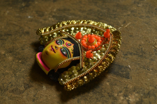 Mukhauta. मुखौटा ~ Chhau Mask ~ Durga (Golden)