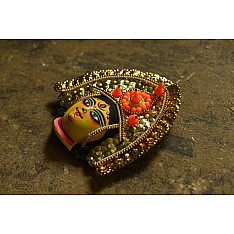 Mukhauta. मुखौटा ~ Chhau Mask ~ Durga (Golden)