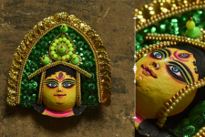 Mukhauta. मुखौटा ~ Chhau Mask ~ Durga (Green)