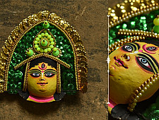 Mukhauta. मुखौटा ~ Chhau Mask ~ Durga (Green)