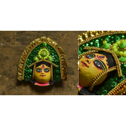 Mukhauta. मुखौटा ~ Chhau Mask ~ Durga (Green)