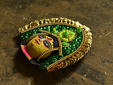 Mukhauta. मुखौटा ~ Chhau Mask ~ Durga (Green)
