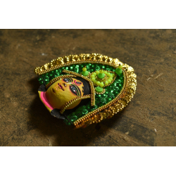 Mukhauta. मुखौटा ~ Chhau Mask ~ Durga (Green)