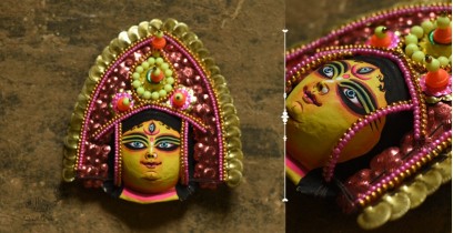 Mukhauta. मुखौटा ~ Chhau Mask ~ Durga (Pink)