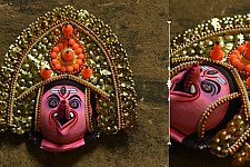 Mukhauta. मुखौटा ~ Chhau Mask ~ Ganesha (Pink)