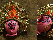 Mukhauta. मुखौटा ~ Chhau Mask ~ Ganesha (Pink)