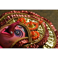 Mukhauta. मुखौटा ~ Chhau Mask ~ Pink Face Ganesha (Big)