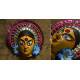 shop handmade chhau mask from bangal - durga-golden