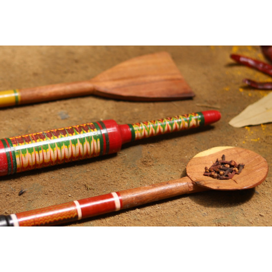 Rasoi ✼ Kutch lacquer ladles { Set of Three } 31