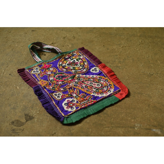 Hand Embroidered kutchi hand bag - Rabari Embroidery