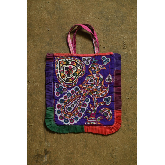 Hand Embroidered kutchi hand bag - Rabari Embroidery