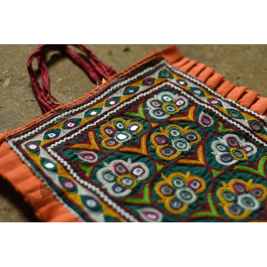 Hand Embroidered kutchi hand bag - Rabari Embroidery