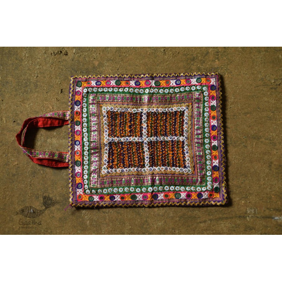 Hand Embroidered kutchi hand bag - Rabari Embroidery