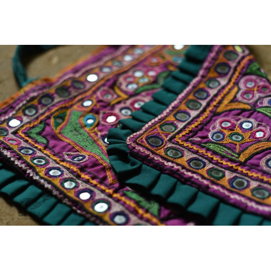 Hand Embroidered kutchi hand bag - Rabari Embroidery