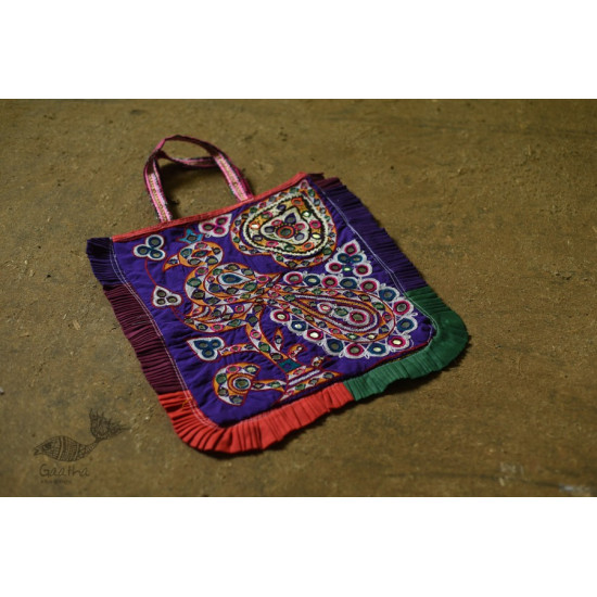 Hand Embroidered kutchi hand bag - Rabari Embroidery