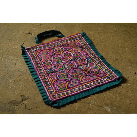 Hand Embroidered kutchi hand bag - Rabari Embroidery