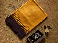 Kamakshi | Pure Tussar Silk Ikat Saree - Yellow & Brown 