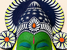 Mukhauta . मुखौटा : Handmade Wall Hanging Chhau Mask - Amile