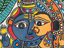 Madhuban . मधुबन ❁ Madhubani Painting - Ardhanarishvar