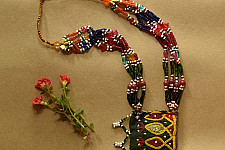 FolkLove | Handmade Tribal Necklace / Embroidered & Bead Necklace 