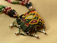 FolkLove | Handmade Tribal Necklace / Embroidered & Bead Necklace 