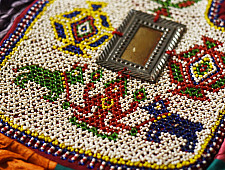 Prachin . प्राचीन | Handmade Bead Work ~ Old Decorative Wall Hanging - Fan