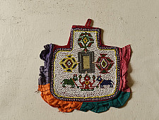 Prachin . प्राचीन | Handmade Bead Work ~ Old Decorative Wall Hanging - Fan