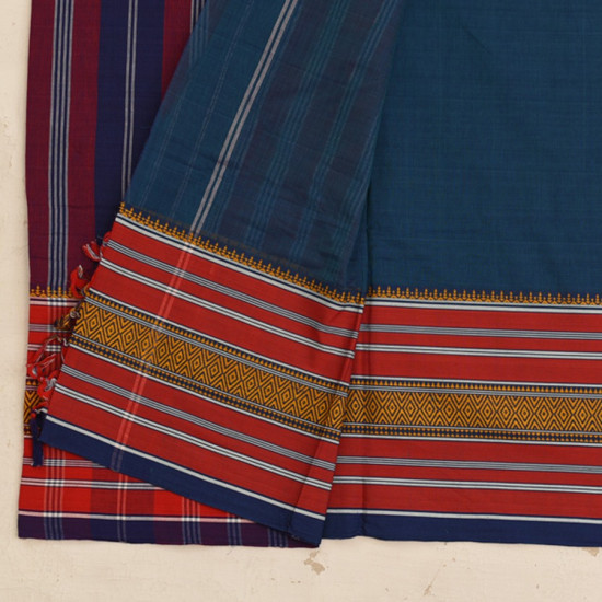 shop Begampuri Cotton Saree - Blue