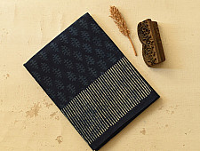 Sunday Afternoon ☕ Dabu Block Printed - Cotton Indigo Saree (Two Different Blouse Option)