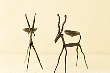 Ahou | Wrought Iron ~ Goat Candle Holder (Set of Two)